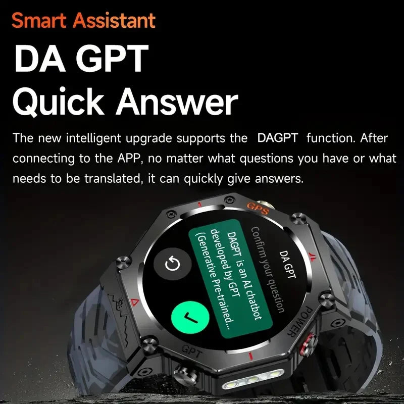 SENBONO GPS Smart Watch Men Built-in GPS Bluetooth Call AI GPT Fitness Tracker Waterproof Military Sports Smartwatch for Men