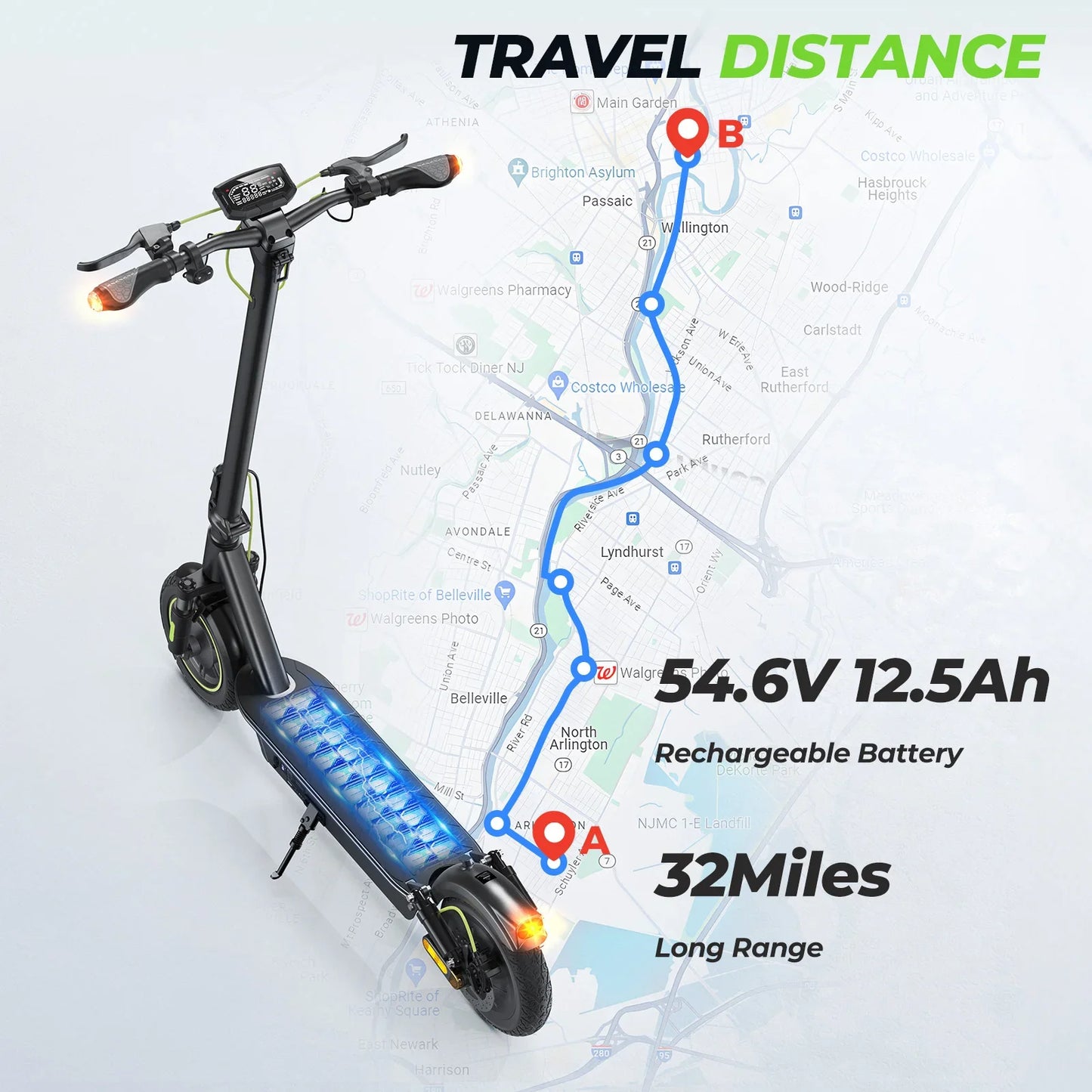 Isinwheel S10 Pro Foldable Electric Scooter 48V 12.5Ah Battery 10 Inch Pneumatic Tires Adult City E-scooter