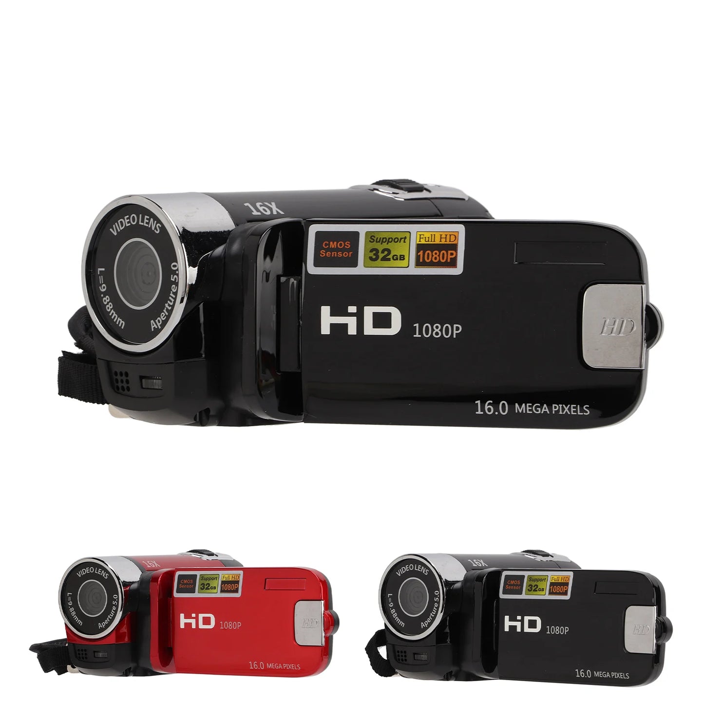 Digital Video Camcorder Portable Full HD 1080P 270° Rotation Handheld 16MP Digital Camcorders for Family for Kids for Gifts