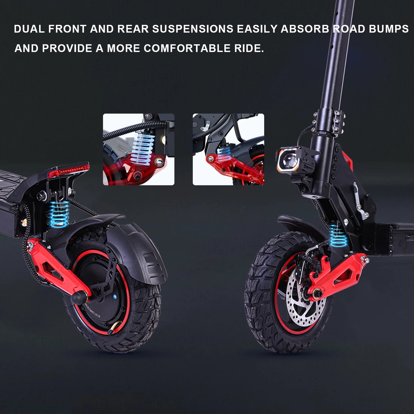 Electric Scooter 1600W Motor 48V18AH Battery E-Scooter Dual Disc Brakes 10inch Off-road Tire Maximum Speed 50KM/H City EScooters
