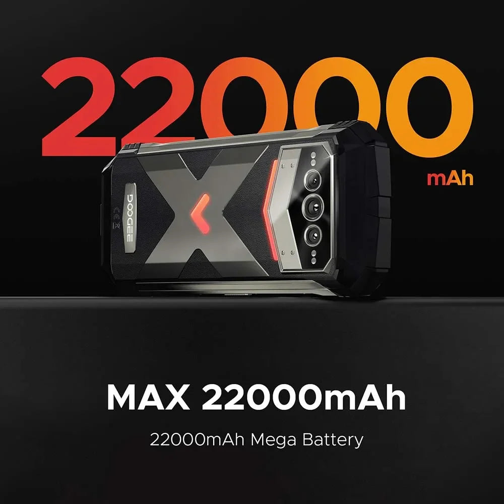 DOOGEE V Max Plus 5G Rugged Phone 6.58" Dimensity 7050 16GB+512GB 200MP Camera 22000mAh Large Battery Lighting Effect Phone