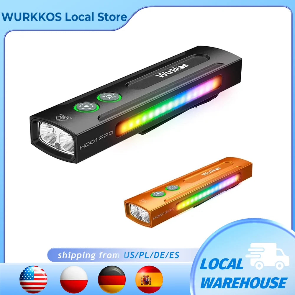 Wurkkos HD01 PRO Rechargeable Flat EDC Flashlight with Green Beam UV Light White LED and Side RGB Lights 1200 LM for Emergency