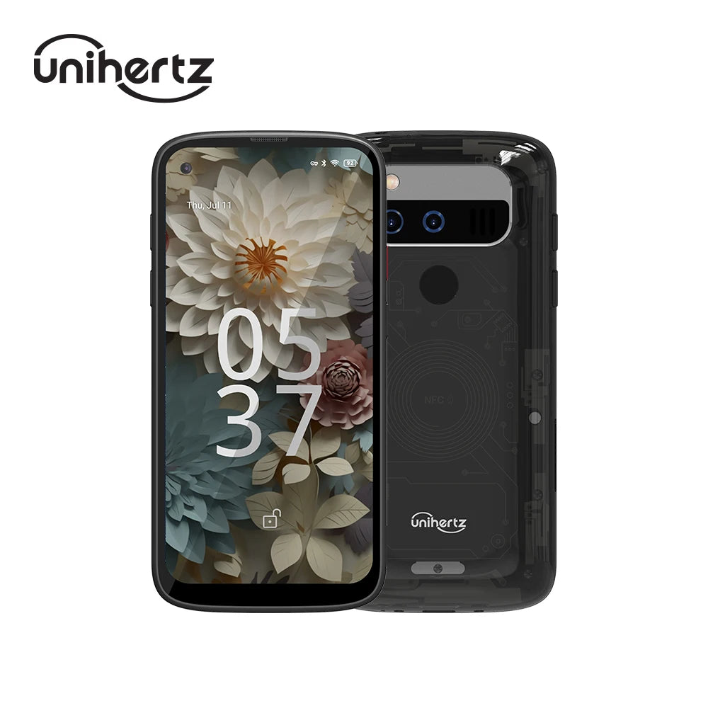 Unihertz Jelly Max, Small 5G Android 14 Black Smartphone with 66W Fast Charging Multiple Languages Support.