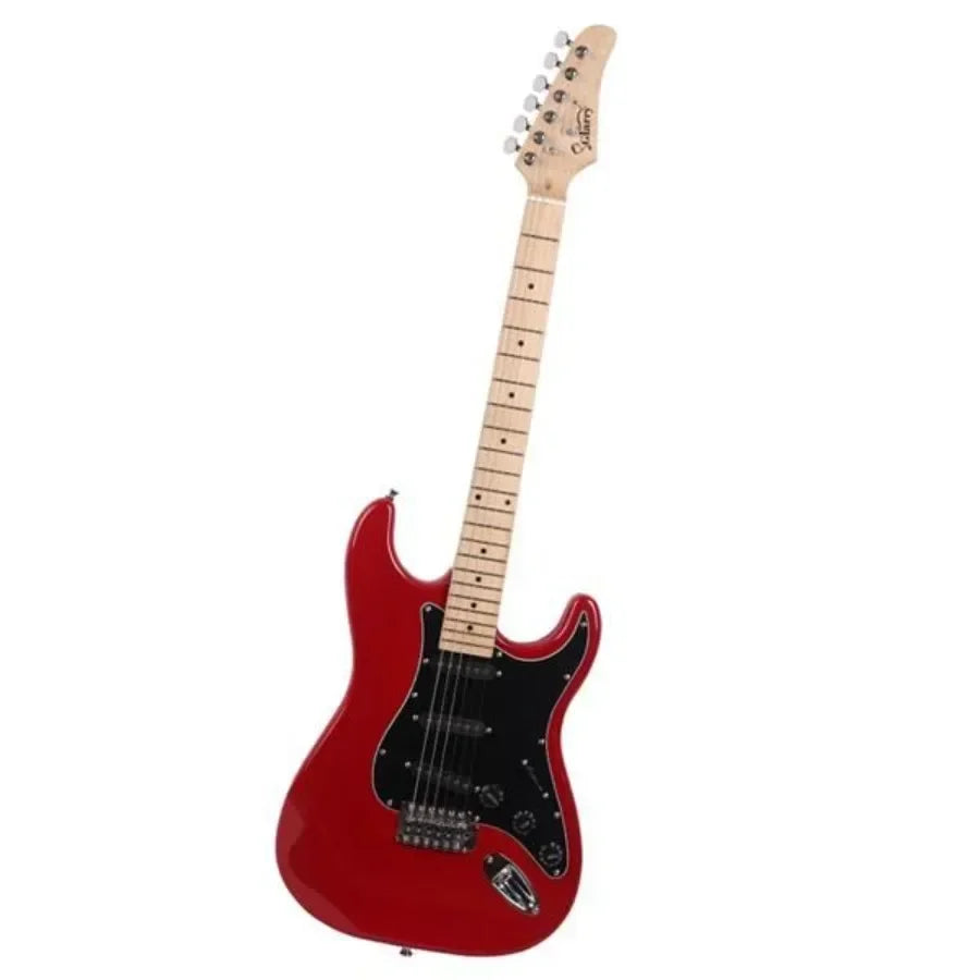 Glarry GST Stylish Electric Guitar Kit with Black Pickguard Red