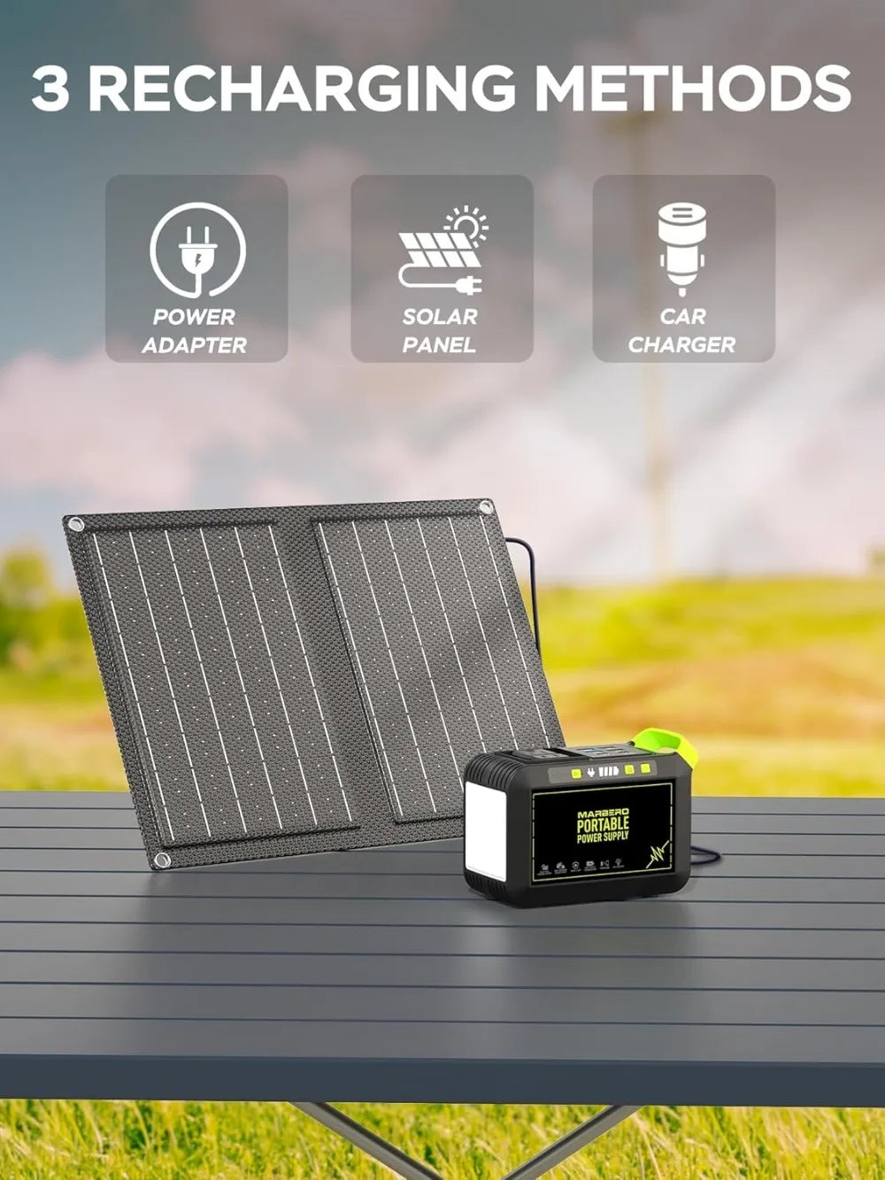 88.8Wh Solar Generator with 21W Panel, Portable Power Station for Camping, Outdoor, Emergency Use