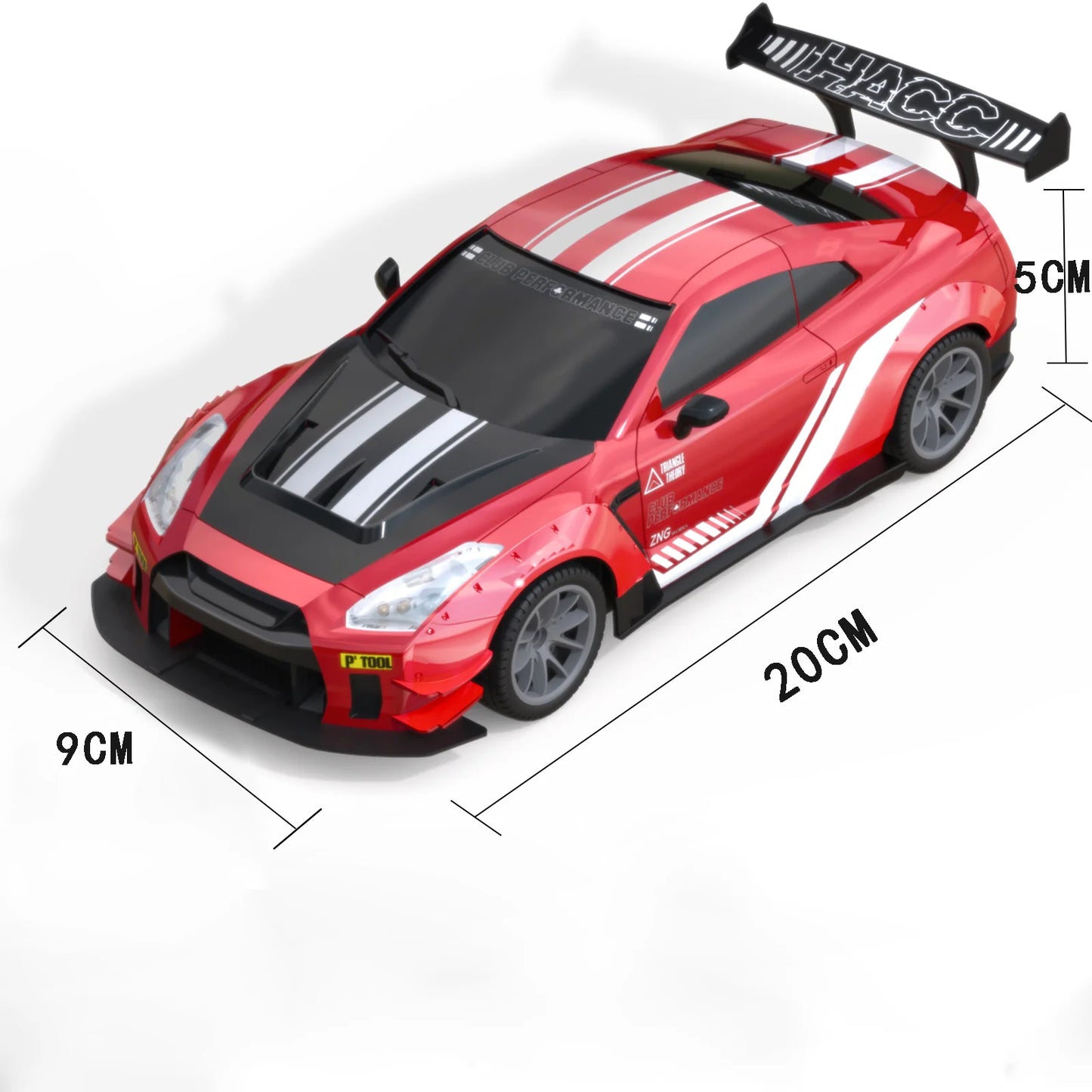 RACENT RC Drift Car High Speed Remote Control Car 4WD RC Cars with LED Light, 2 Batteries Racing and Drifting Wheels Toy for Boy