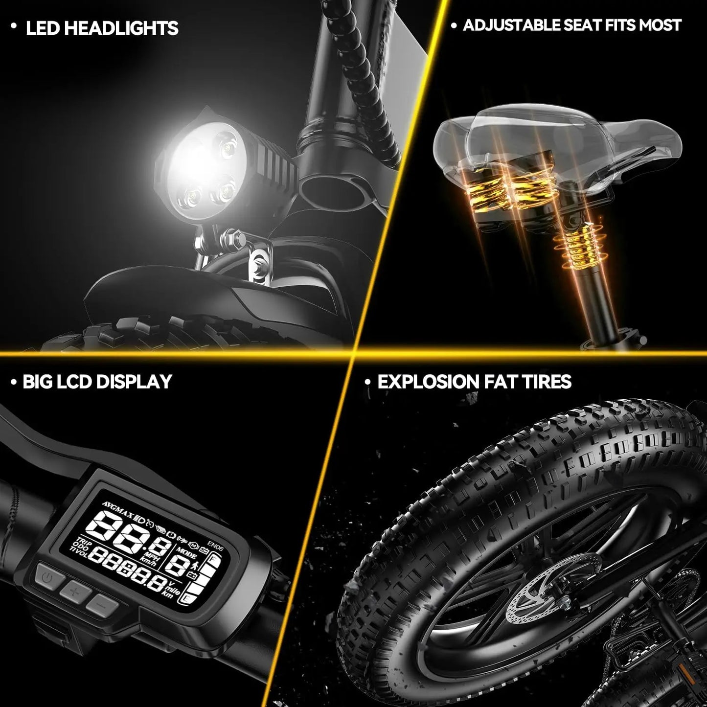 Cybervelo EK4 EK5 MARS700 Removable Battery EBike,28MPH,1000W Folding Electric Bike,80 Miles Max Range Adults, one year warrenty