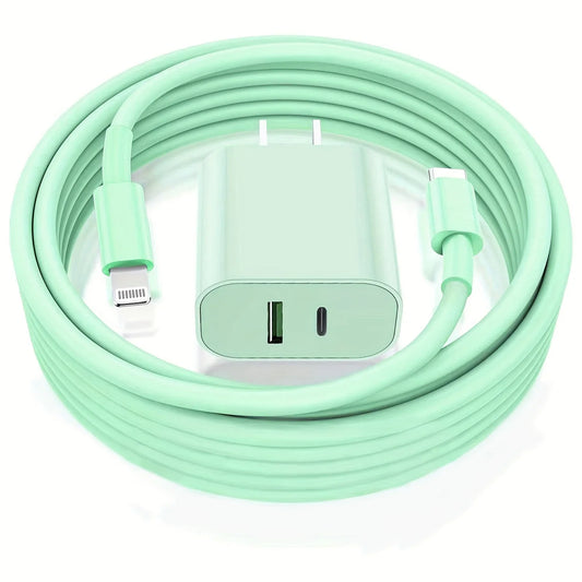 40W Macaron Color Quick Dual Port Charger For IPhone Charger With 6FT Lightning Cord Compatible For IPhone 14 13 12 11 Pro Max