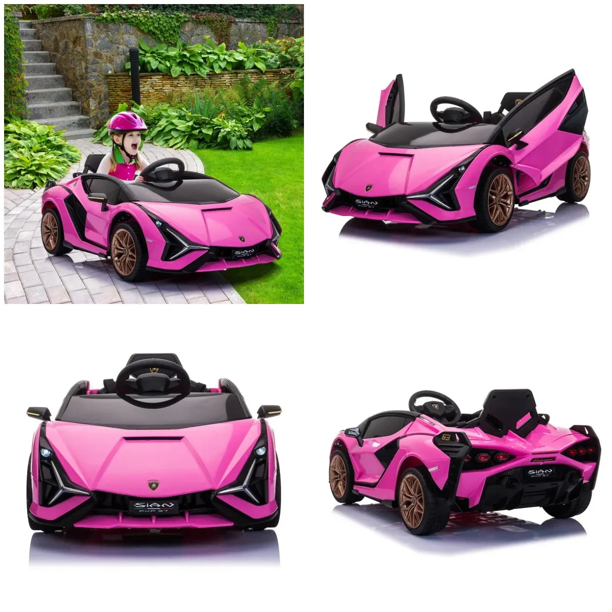 12V Electric Powered Kids Ride on Car Toy - pink