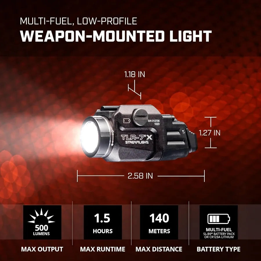 69424 TLR7 500Lumen Compact Tactical Weapon Light for Precision Target Illumination in CloseQuarters Combat and LowLight Enviro