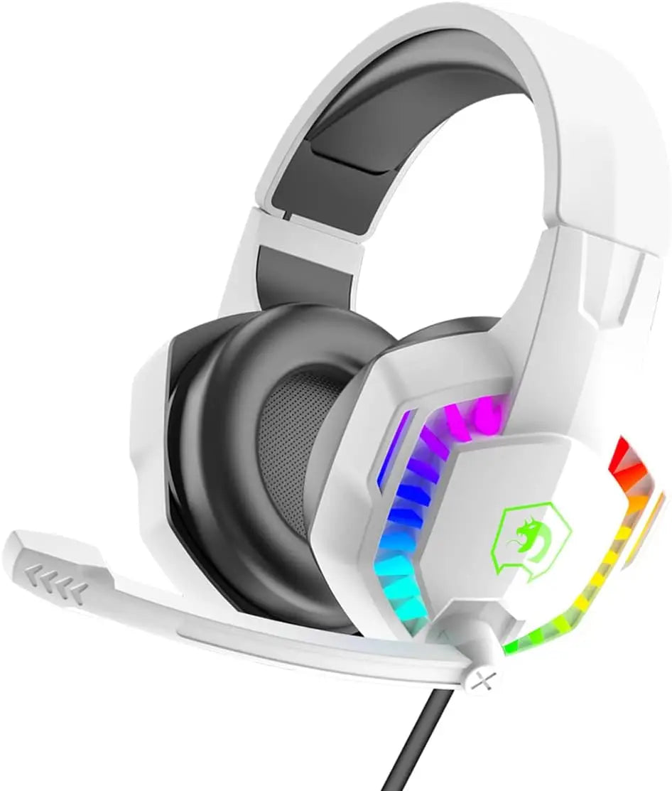 MAMBASNAKE CY907 RGB Gaming Headset, 5.1 Channel Stereo Surround Sound, 3.5mm Wired LED Over-Ear Comfort Headphone