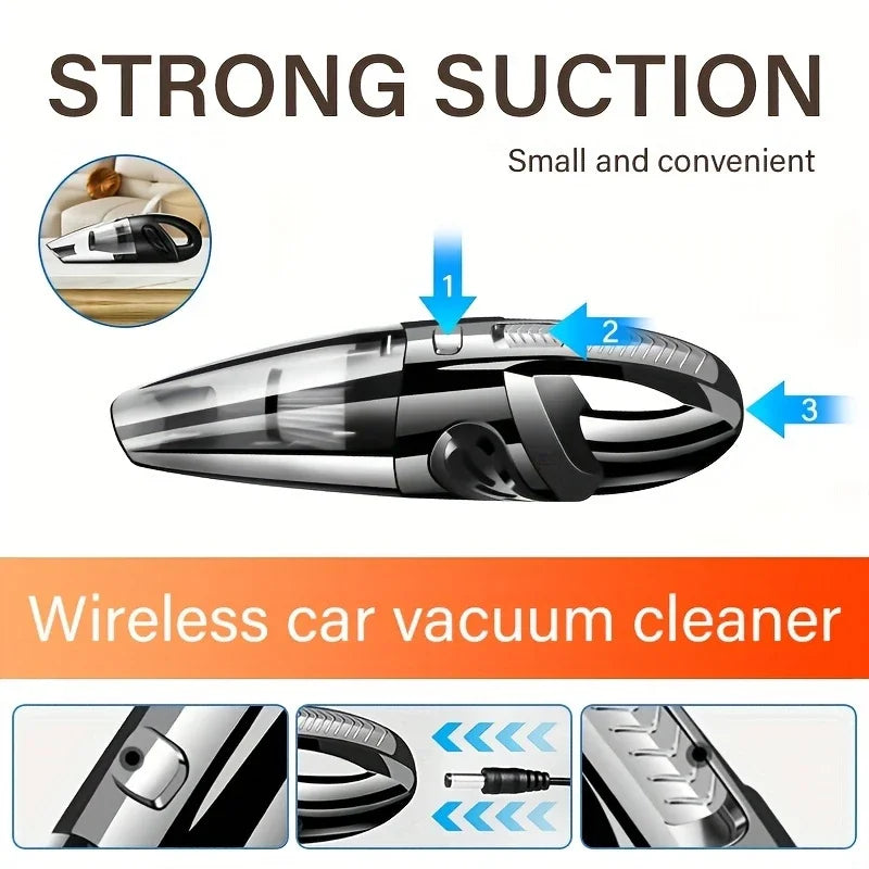 Cordless Handheld Vacuum Cleaner Powerful Cyclonic Suction Car Interior Cleaning Portable Rechargeable For Pet Hair At Home
