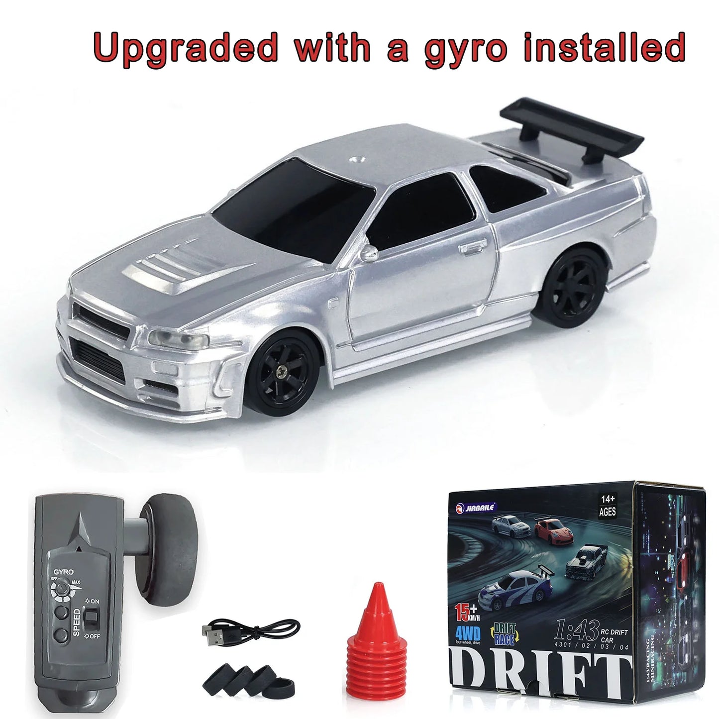 US Stock Gyro 1/43 RC Drifting Car Racing RTR 4WD High Speed Radio Control Model 2.4G Drift Race Cars Vehicle Toys Boys Gifts