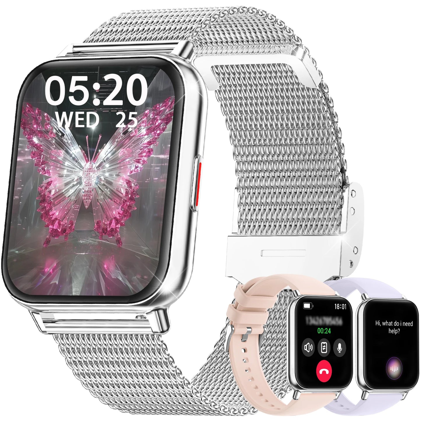 1.85" Smart Watch(Answer & Make Call) Message Alerts/Sports Fitness smartwatch For iPhone/Android, Perfect Gift