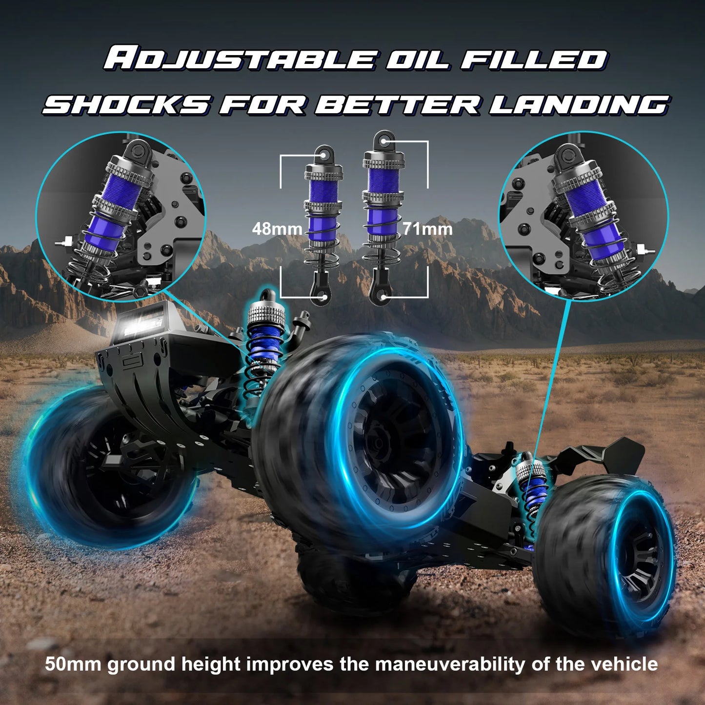 MT14R 1/14 V3 RC Car 80km/h Brushless Off-Road Vehicle Waterproof All-Terrain Remote Control Truggy with 3S 35C 2200mAh RC Truck
