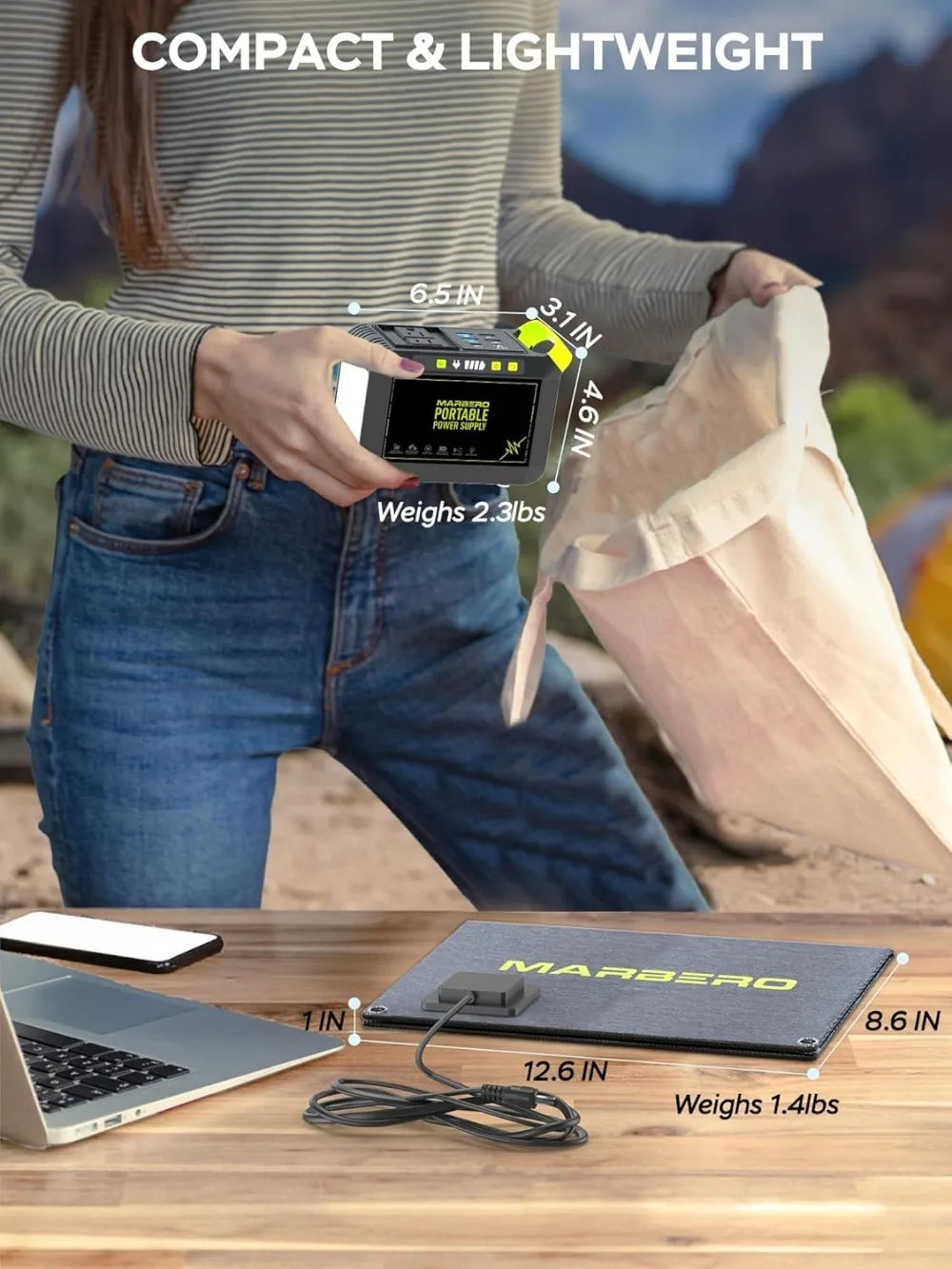 88.8Wh Solar Generator with 21W Panel, Portable Power Station for Camping, Outdoor, Emergency Use