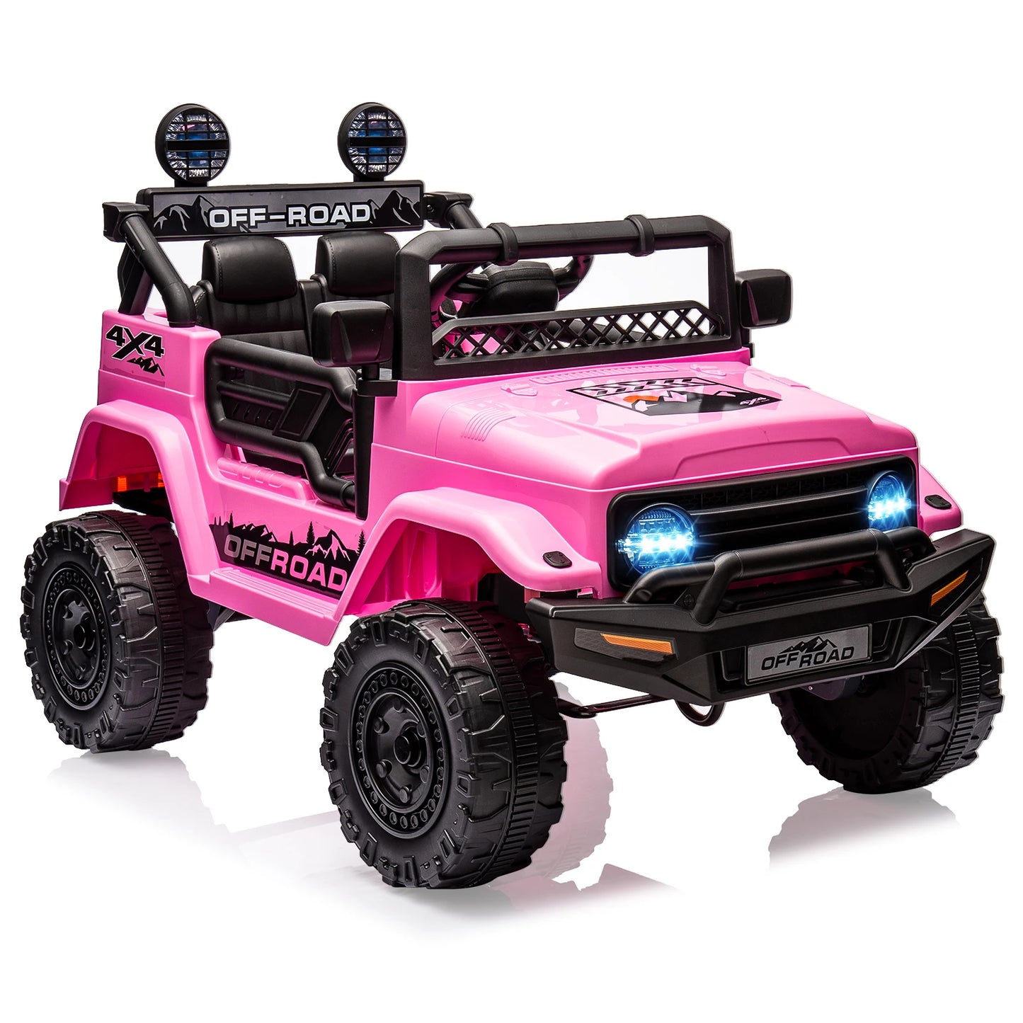 12V 3-8 Years Kids Ride On Car with 2 Seater Electric Vehicle Toy Truck Spring Suspension w/Remote Control Rechargeable