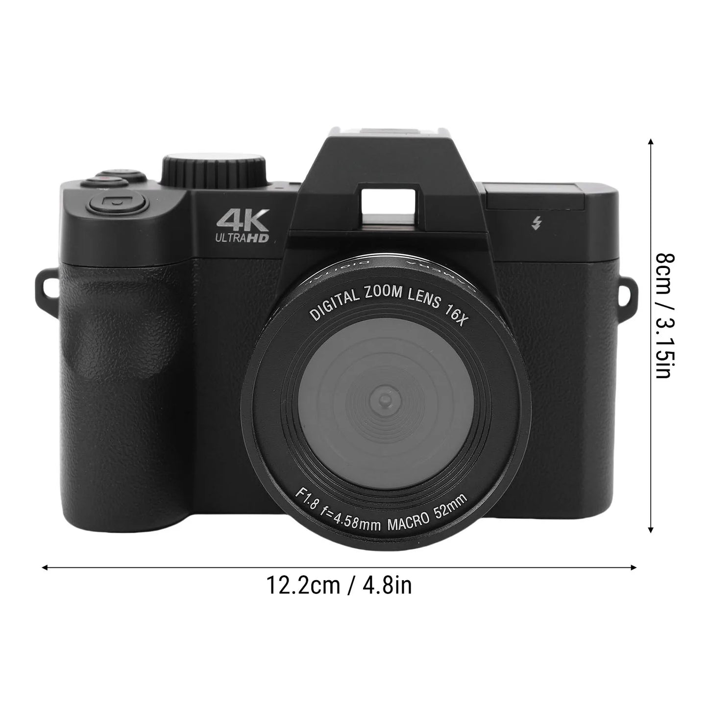 4K 48MP Mirrorless Camera with 16X Zoom 32GB Memory Card Travel Camera for Photography Filming 4K Camera for Photography