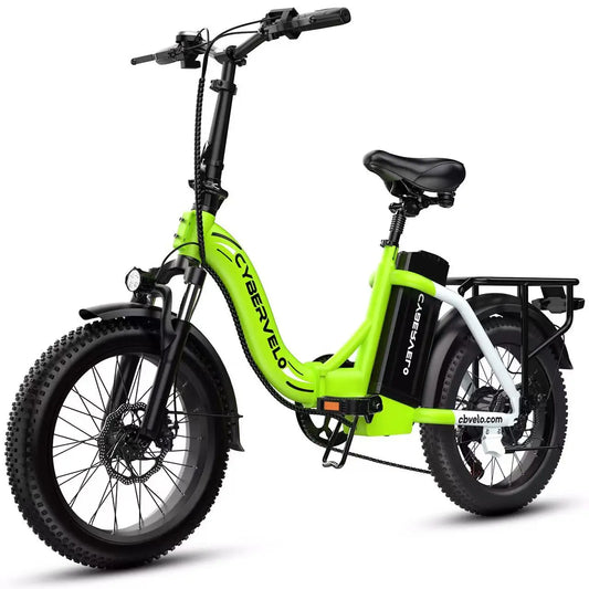 Cybervelo MARS700 1000W 20AH Removable Battery, Folding Electric Bike, 30MPH 100 Miles Max Range E-Bike for Adults, 20" Fat Tire