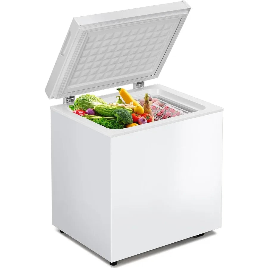 1.8 Cu.Ft Chest Freezer Deep Freezer Holds Up to 50L Small Freezer with Adjustable 7 Thermostat Removable Basket Freestanding M