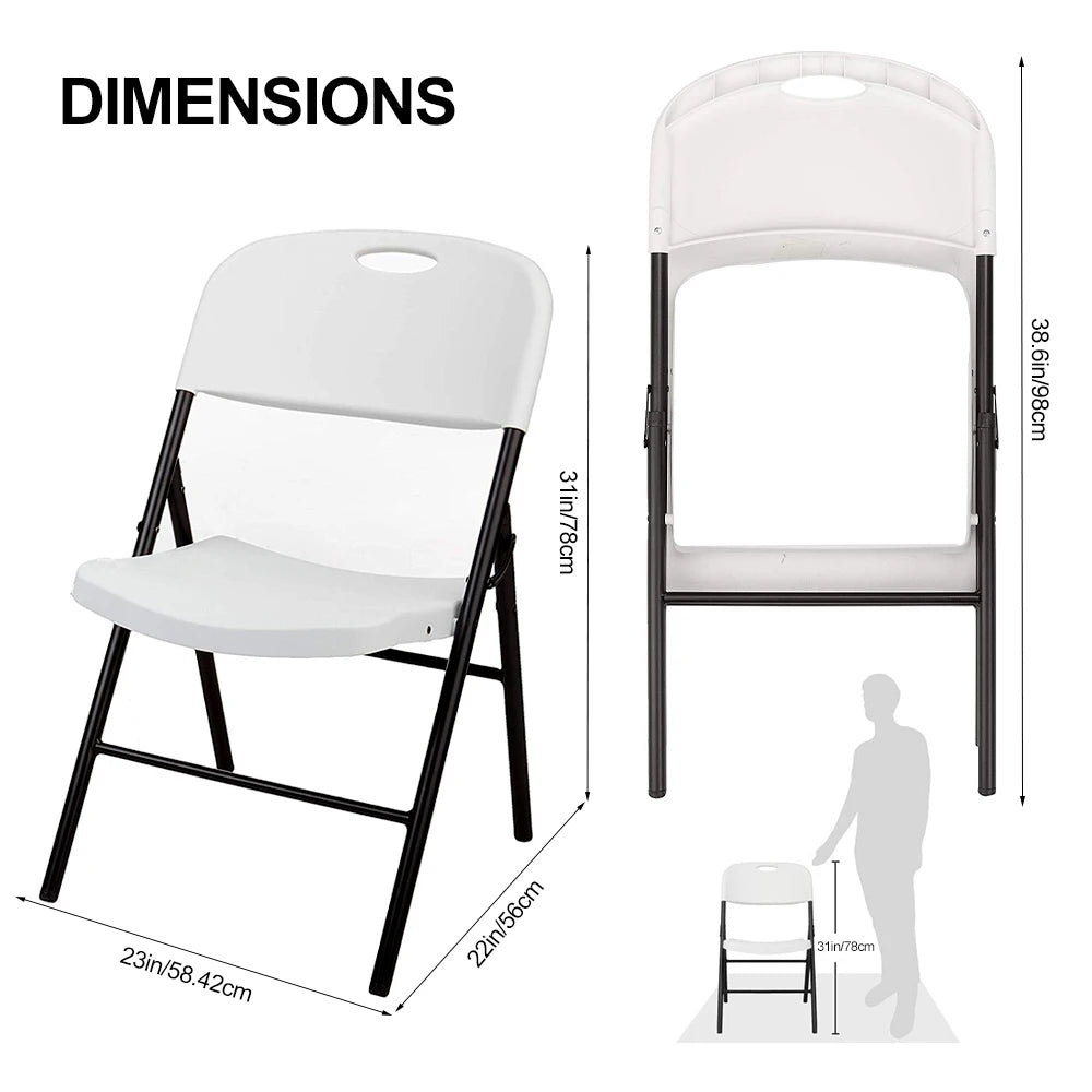 2 5 PCS Heavy Duty Folding Chair Easy Clean Adjustable Stackable 350 LBS Chair forGarden Party Halloween Portable Indoor Outdoor