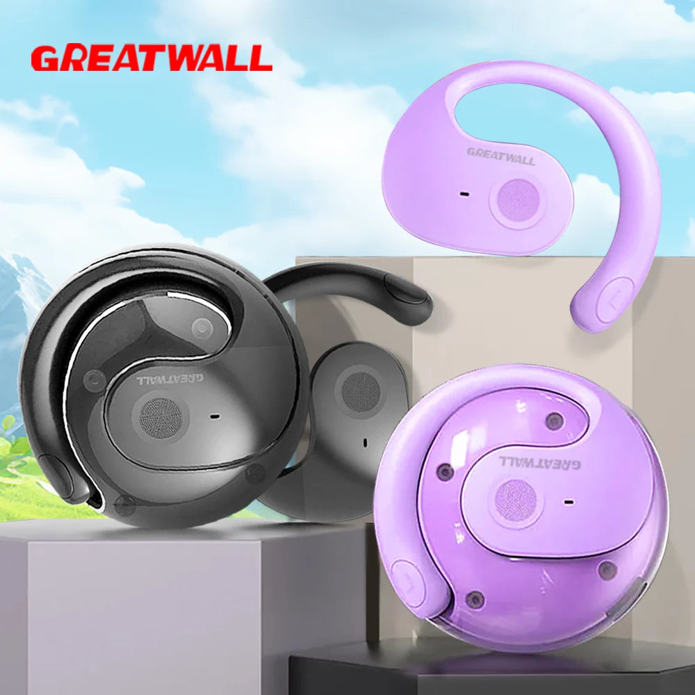 GREATWALL Wireless Bluetooth Earphones HIFI Headphones Stereo Sports Headset With Mic HD Call Earbuds Spherical Charging Case
