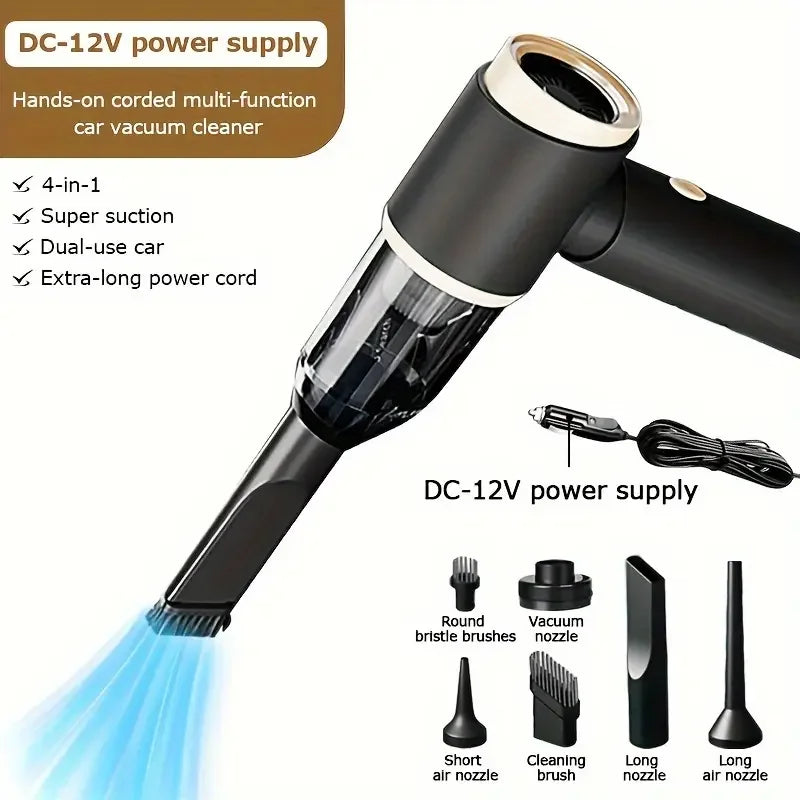 Small portable strong suction 12v wired car special vacuum cleaner, a tool for cleaning gaps and garbage in the car