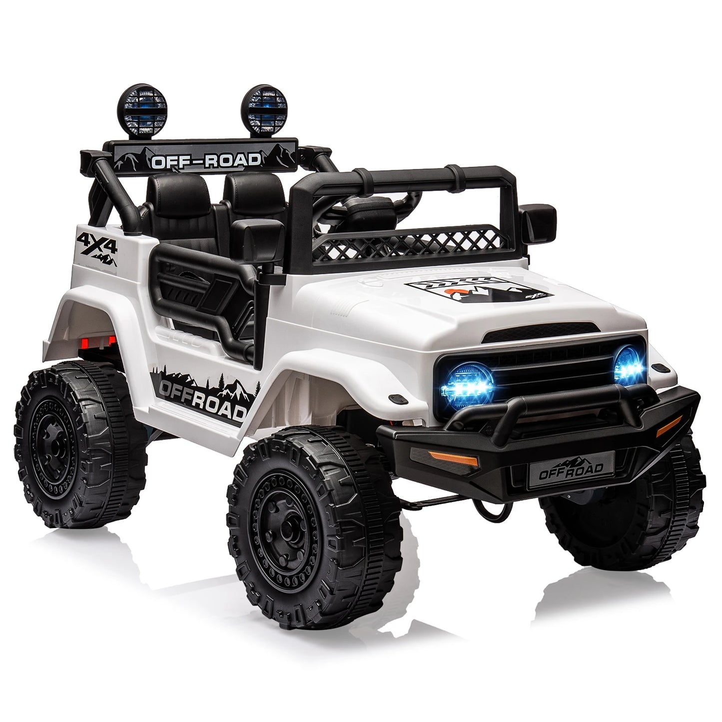 12V 3-8 Years Kids Ride On Car with 2 Seater Electric Vehicle Toy Truck Spring Suspension w/Remote Control Rechargeable