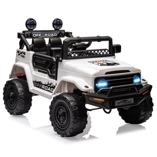 12V 3-8 Years Kids Ride On Car with 2 Seater Electric Vehicle Toy Truck Spring Suspension w/Remote Control Rechargeable