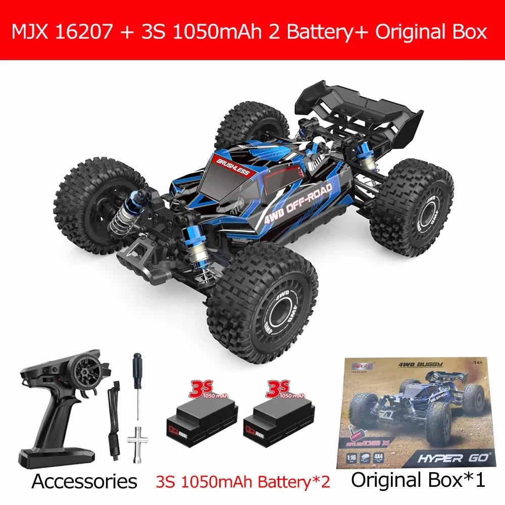 MJX 16207 Hyper Go 70km/h Brushless Rc Car 70KM/H High Speed Drift Cars 1/16 2.4G 4WD Racing Car Off-Road Remote Control Truck