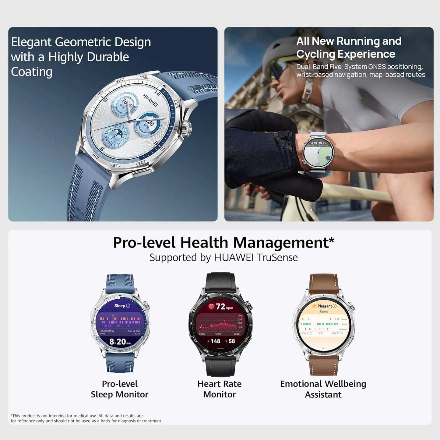 HUAWEI Watch GT 5 46mm Smartwatch, up to 14 Days Battery Life, All New Running and Cycling Sports Smart Watch, Sharp Edged Desig