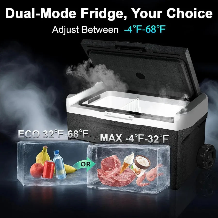 12 Volt Portable Refrigerator 32QT 30L Electric Cooler 12/24V DC 110-240V AC -468 Dual Mode Portable Freezer 12V Car Fridge wit