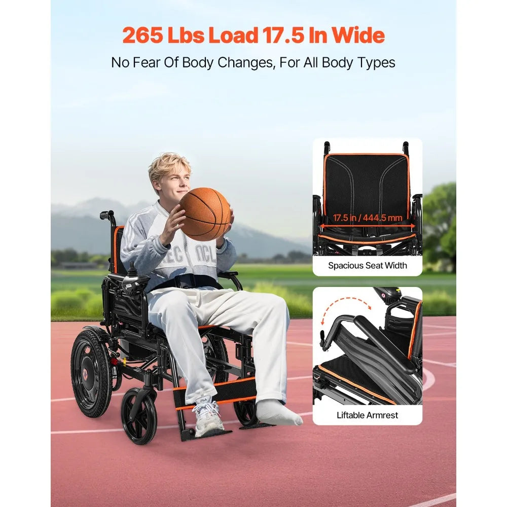 Lightweight Foldable Electric Wheelchair Intelligent 13-Miles All Terrain