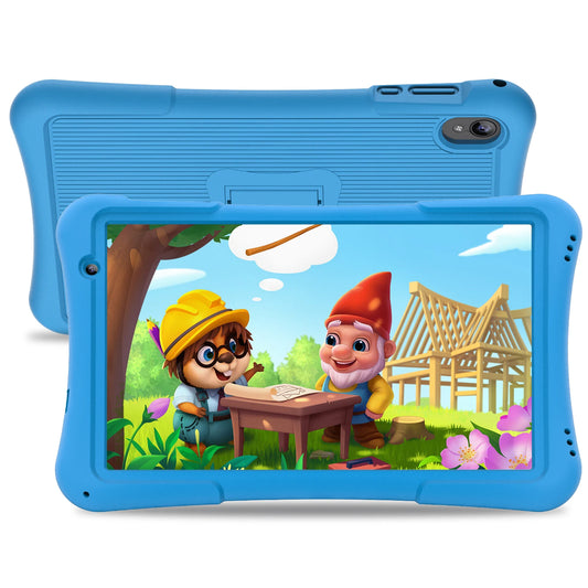 PRITOM 10 inch kids tablet Android 12, 4GB(2+2)+32GB, Quad Core, 6000 mAh, WiFi 6, Dual Camera, Bluetooth, Toddler Tablet