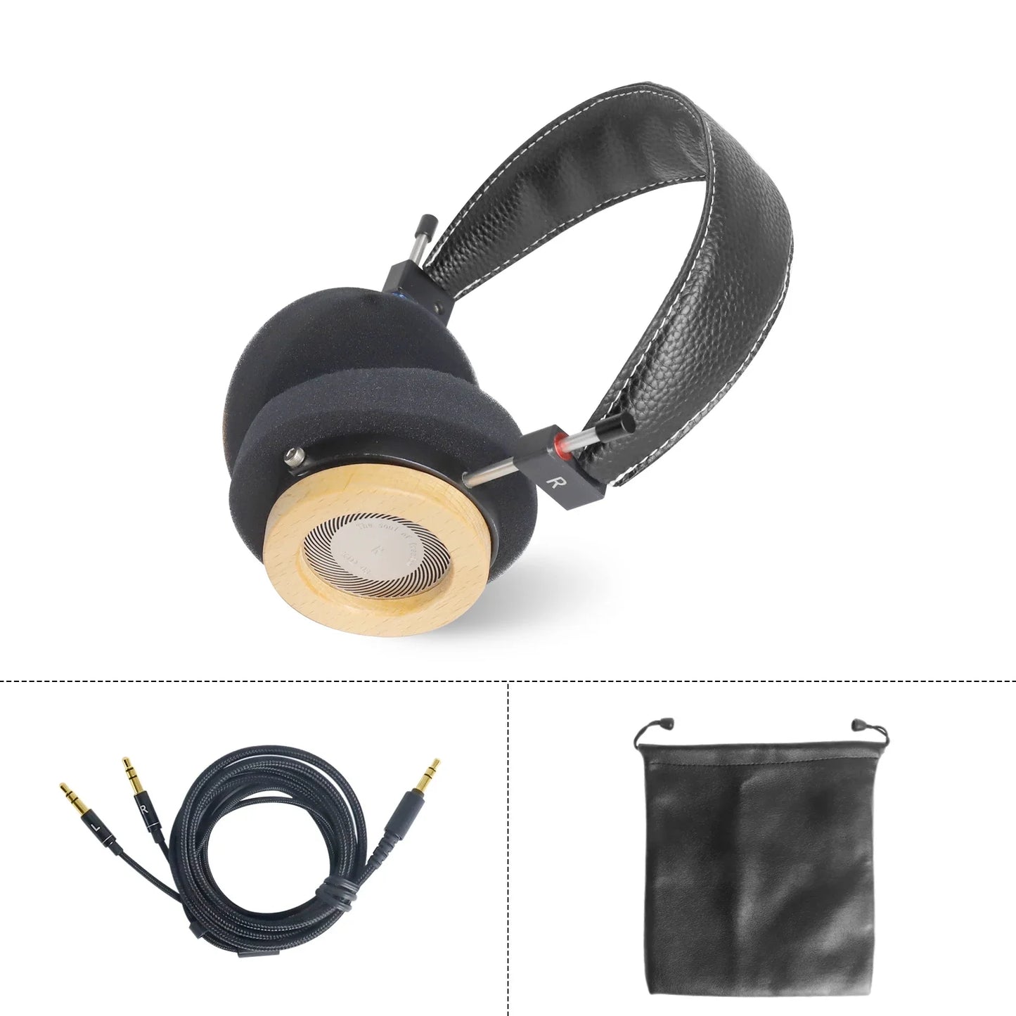 OKCSC WTD-3 Maple Wooden On-Ear Headphones Superior Sound with 40mm Speakers 3.5mm Replacement Cable HiFi Open-Back Headphones