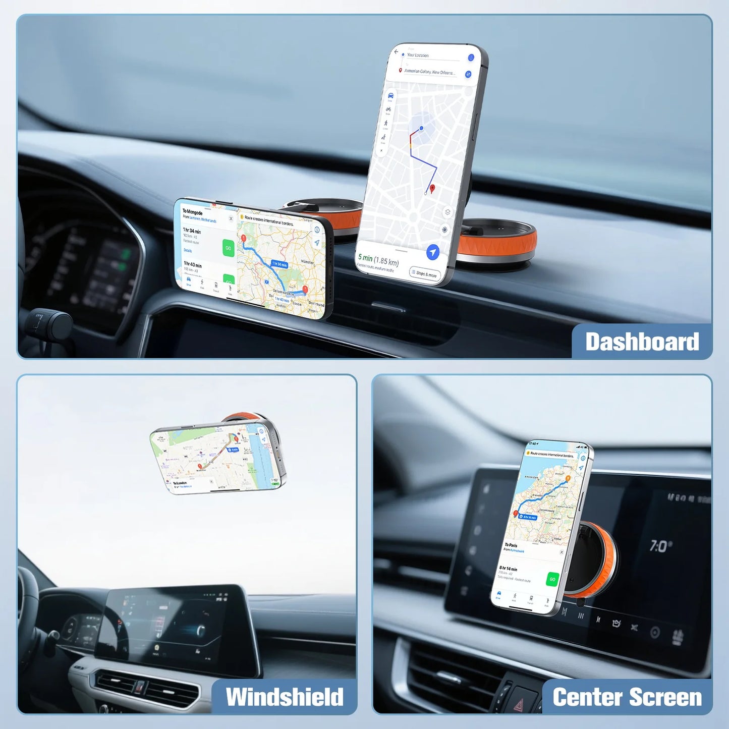 Magnet Wireless Charger Stand Car Phone Charger N55 Strong Magnet 15W Air Vent Fast Charging for iPhone 17 16 15 14 Pro Max