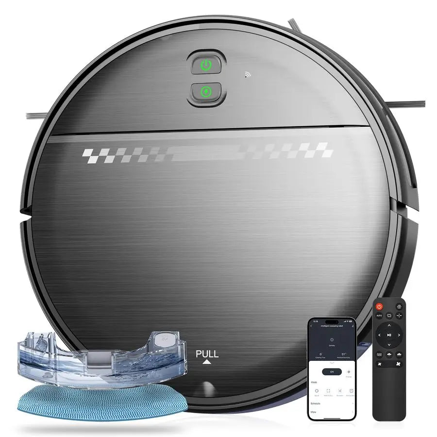 Vacuum and Mop Combo, 2in1 Mopping Robot Vacuum Cleaner with 2300Pa Suction, 2.87 Slim Design, WiFi App Voice Control, 3D Obstac