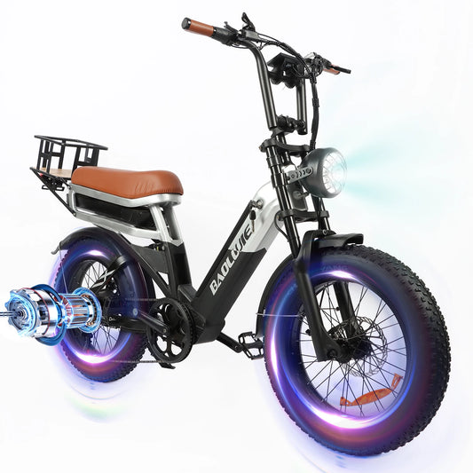 BAOLUJIE DM01 Motor Electric Bicycle，E-Bike Motorcycle for Adults，60V 30AH Lithium Battery，42 MPH Electric Bike【1 Year Warranty】