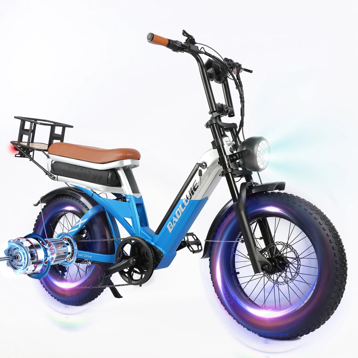 BAOLUJIE DM01 Motor Electric Bicycle 60V 30AH Battery Max Speed 42 MPH Electric Bike E-Bike Electric Motorcycle【1 Year Warranty】