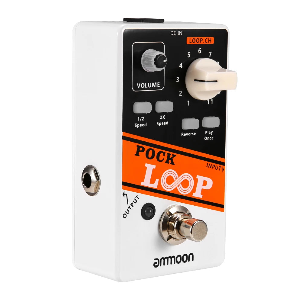 Universal Guitar Effect Pedal 11 Loopers Max.330mins Recording Time Supports 1/2 2X Speed Playback Reverse Functions True Bypass