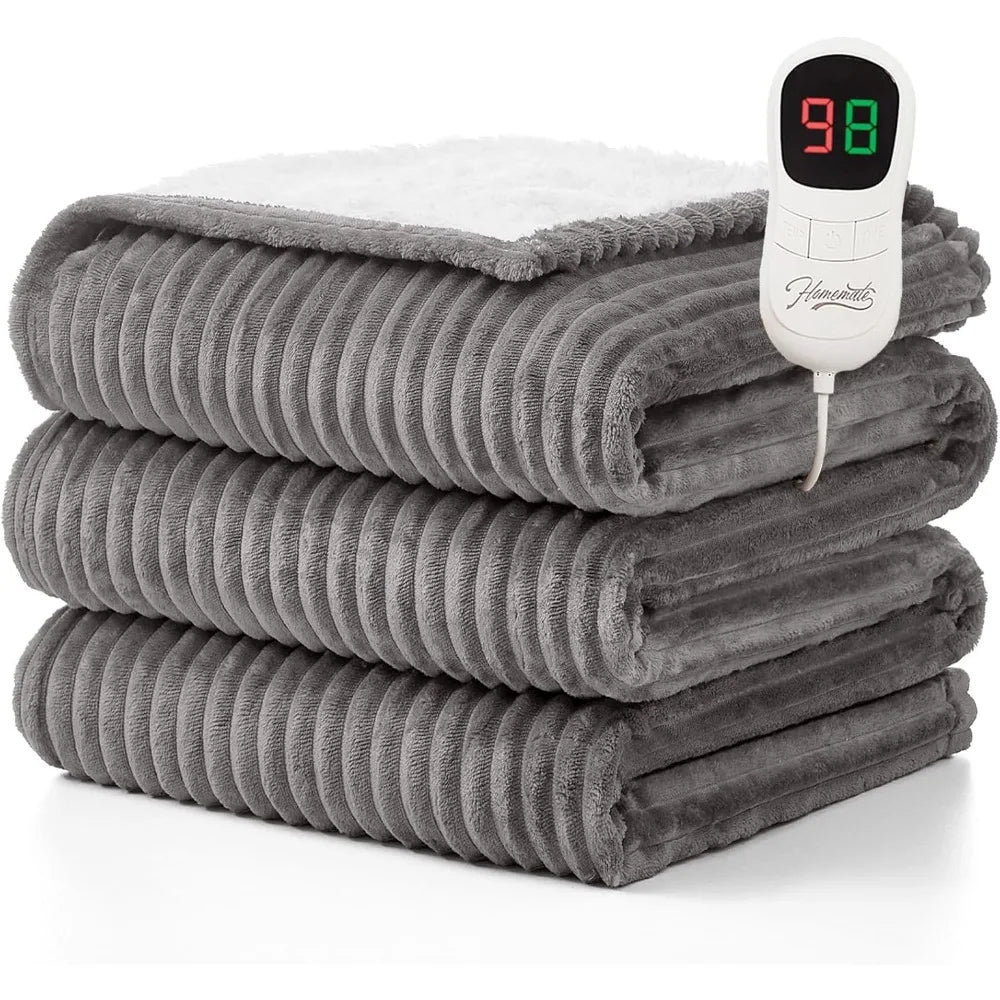 Electric Heated Throw Blanket 50x60 Inch, 10 Heat Levels, Auto-Off Timer, Overheat Protection, ETL Certified