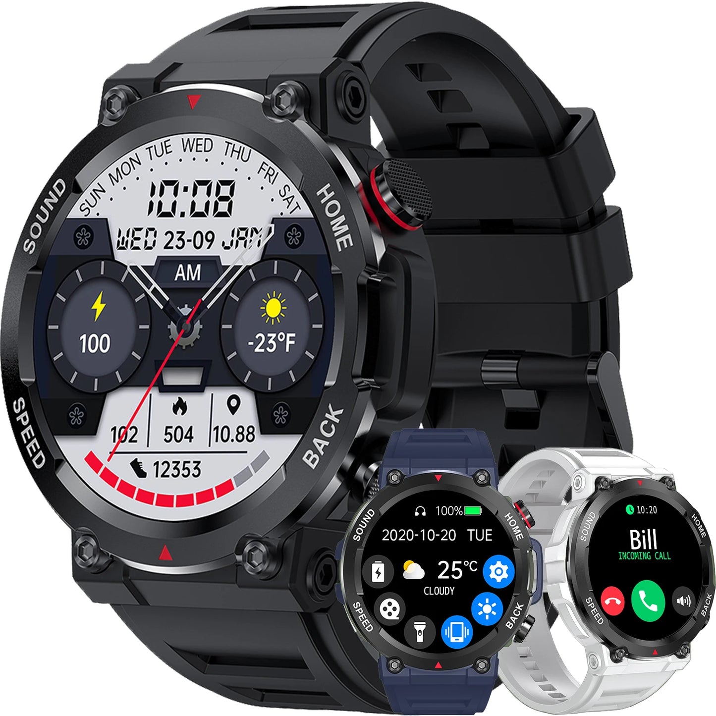 1.39" Smartwatch for Men, 400mAh Battery Smart watch with Extra-Long Battery/Message & Call Alerts, Fitness Tracker