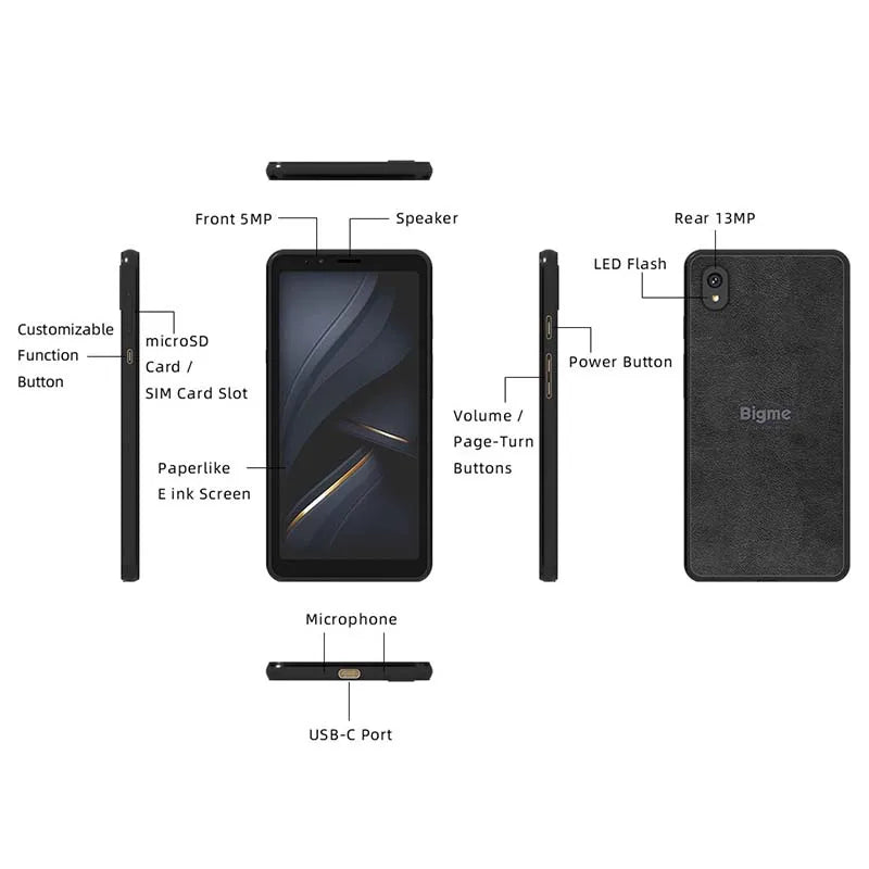 Bigme Hibreak Ebook Reader E-ink Display 5.84-inch Smartphone Electronic Book Android 11 Support Google Play Eink Phone Ereader