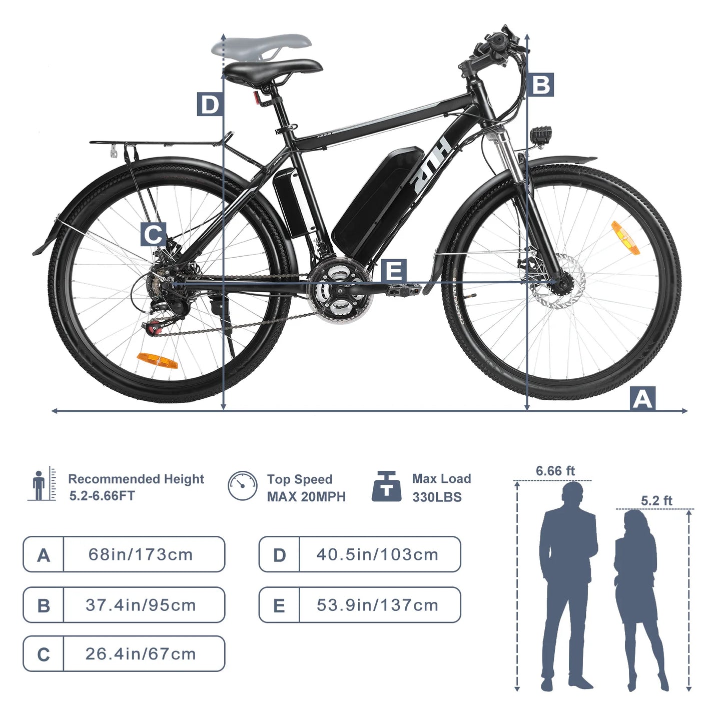 ZNH 1000W Electric Bike, 26 inch Electric Mountain Bike with 48V Battery,50Miles 20MPH Adult Ebike,UL 2849