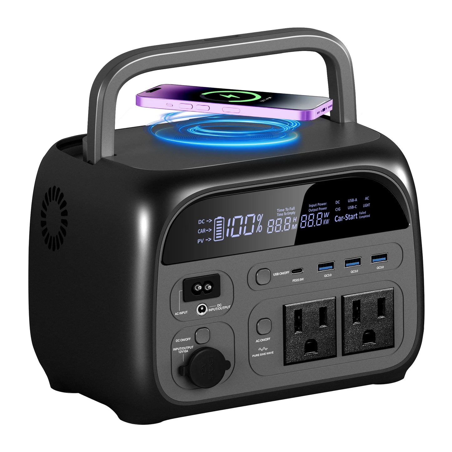 CTOLITY AP400 345WH 500W Portable Power Station 108000mAh Camping Lifepo4 PowerBank Portable Backup Generator UPS Home RV