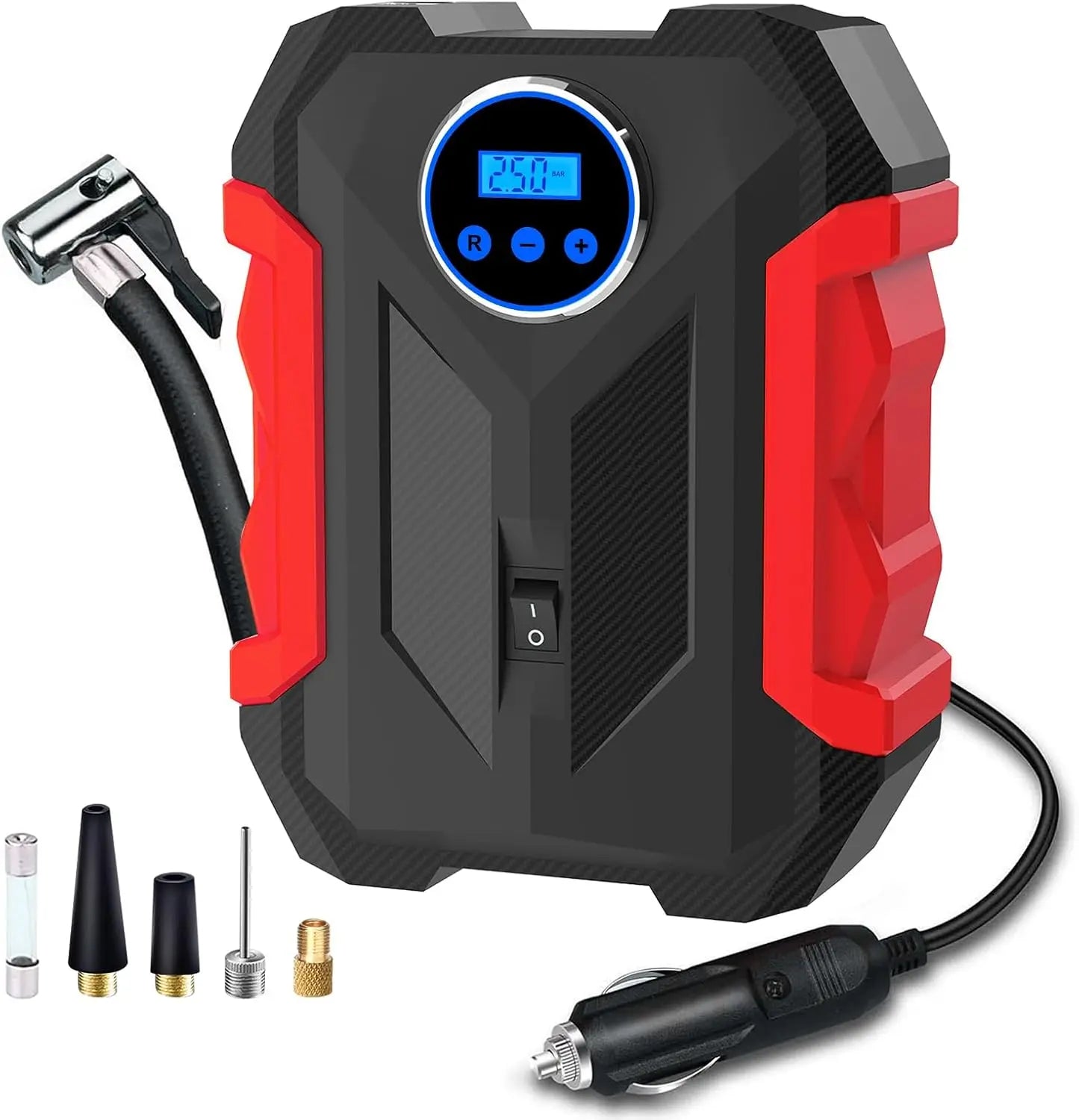 Digital Air Compressor for Car Auto Pump Portable Tire Inflator with LED Light DC 12V