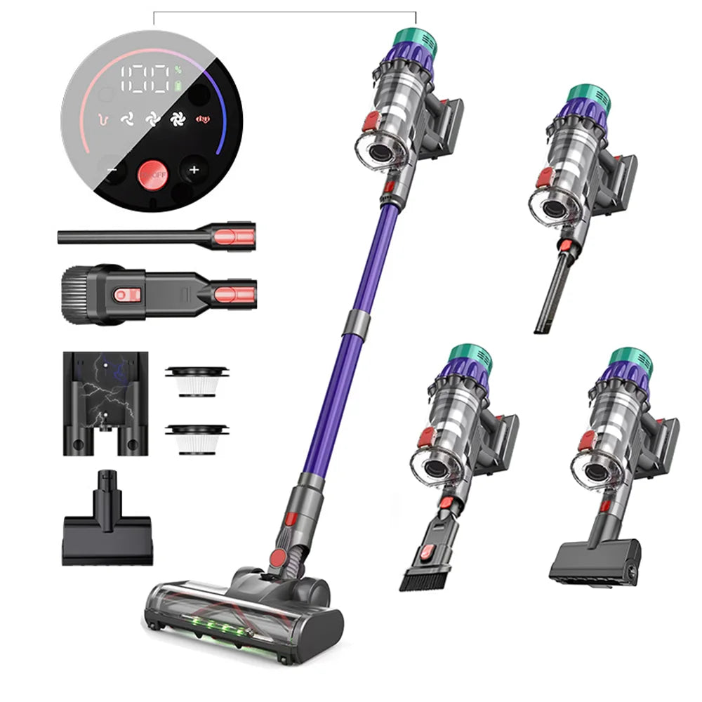 55kPa 650W Handheld Vacuum Cleaner Wireless Cordless Vacuum Cleaner Suction Powerful LED Display Dust Cup 1.2L For Smart Home