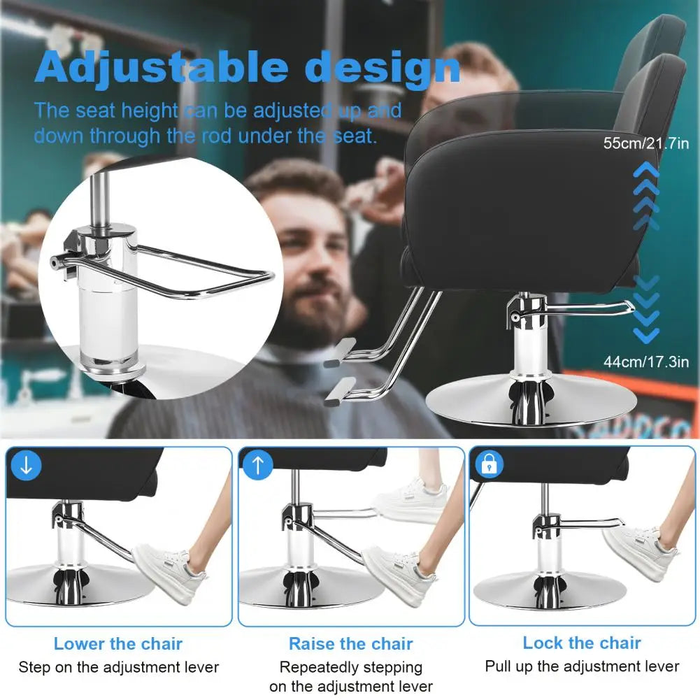 Hydraulic Hair Salon Chair Swivel Stool, 360-Degree Rotation Height Adjustable Barber Chair, Rolling Swivel Hair Salon Chair