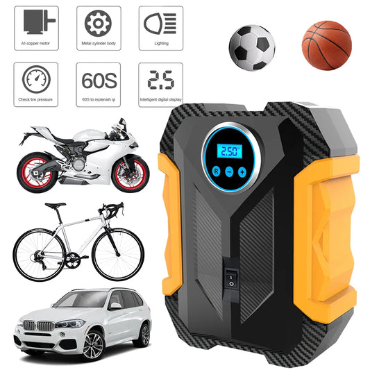 150PSI Portable Car Inflator Pump Digital Display Auto Electric Pump Electric Air Pump for Automobile Bicycle Ball