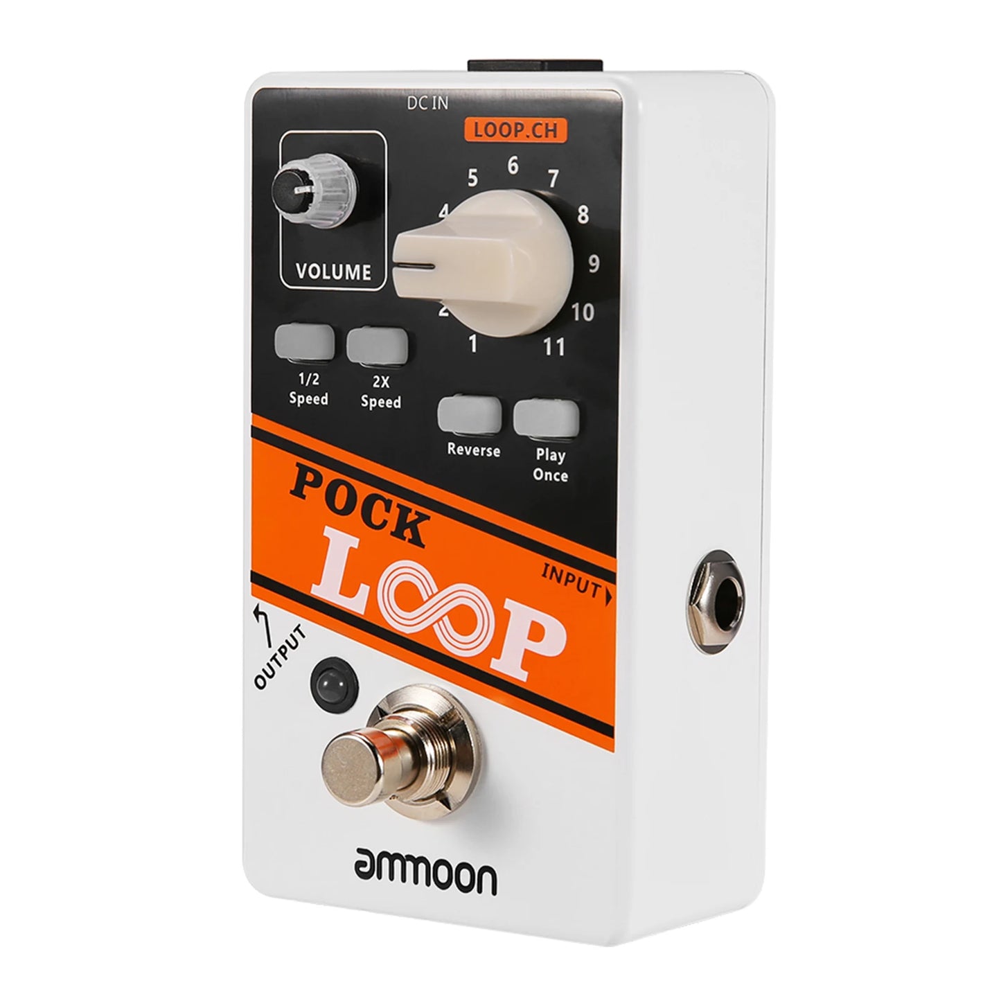 Universal Guitar Effect Pedal 11 Loopers Max.330mins Recording Time Supports 1/2 2X Speed Playback Reverse Functions True Bypass